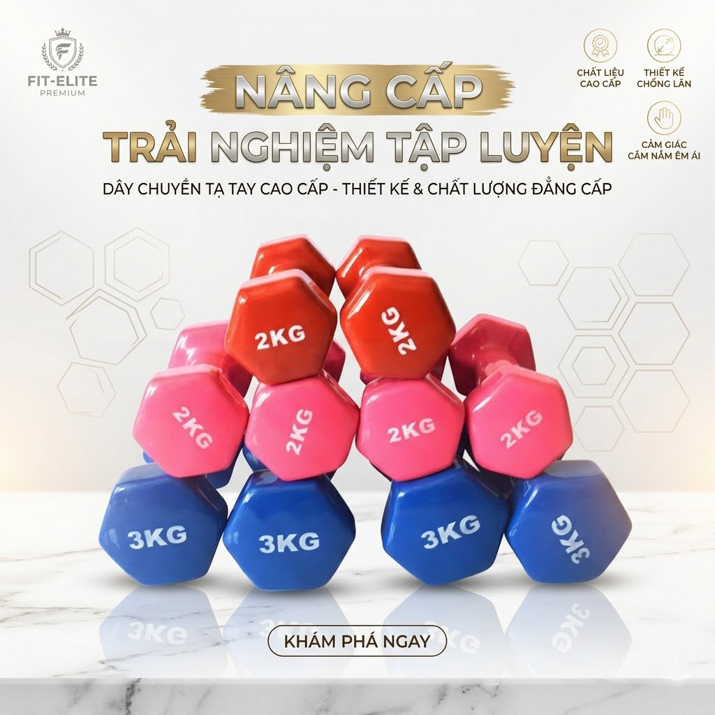 Tạ tay bọc cao su 2kg