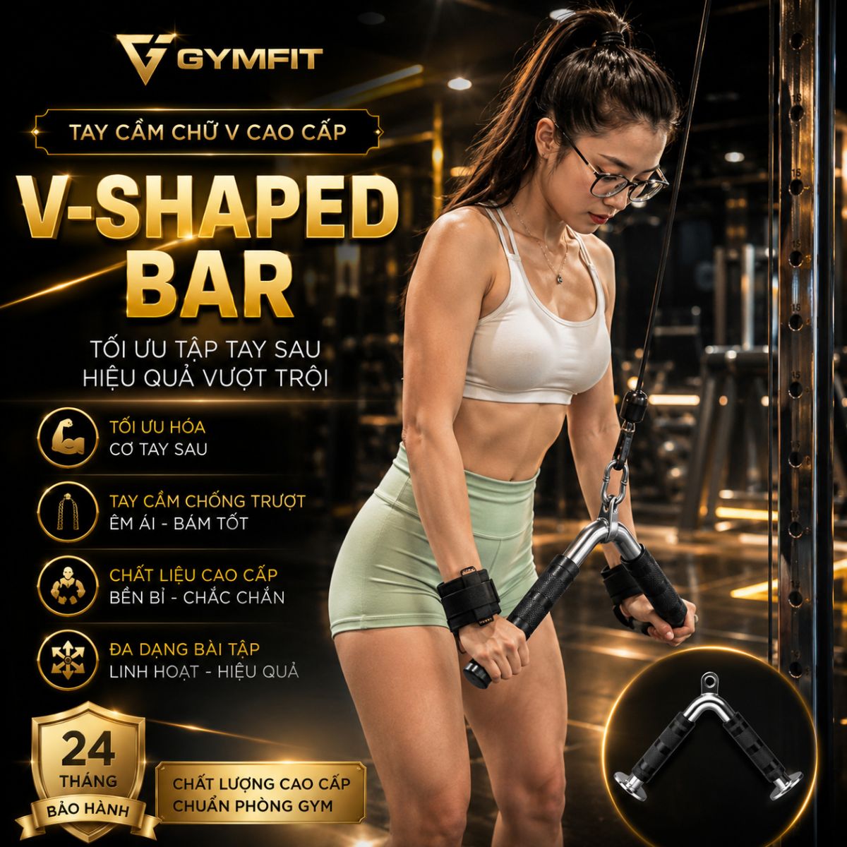 Tay cầm v-shaped bar kéo