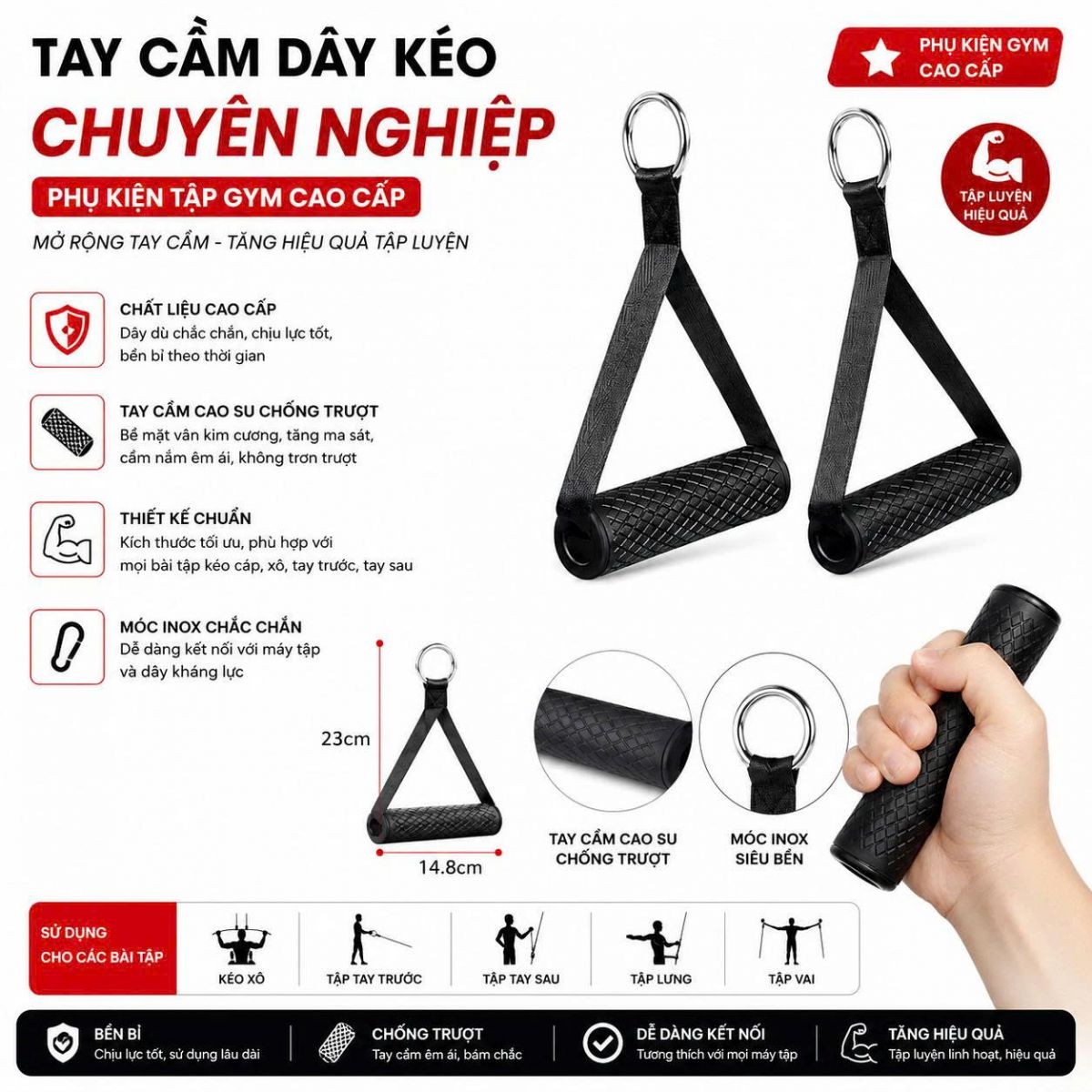 Tay cầm dây kéo cao cấp