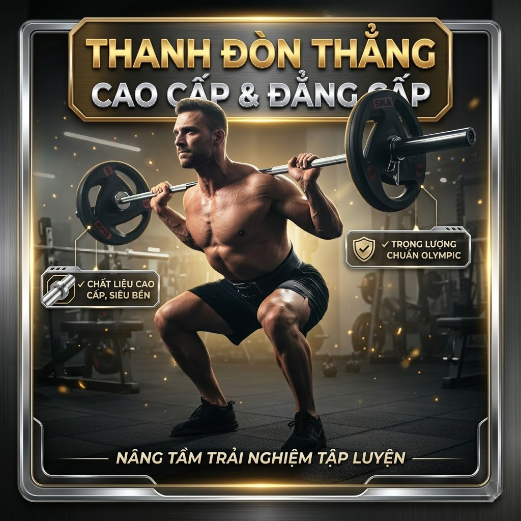 Đòn tạ mạ crom olympic ziczac 1.5m