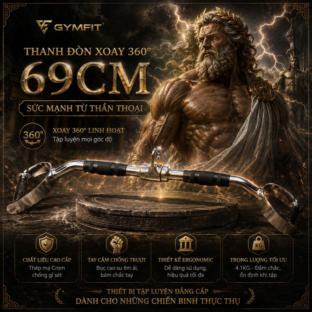 Tay cầm cong đôi chữ D kéo cáp