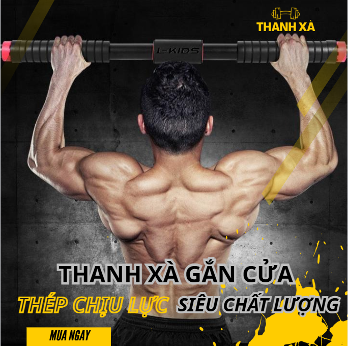Xà đơn gắn cửa thép đặc 400kg