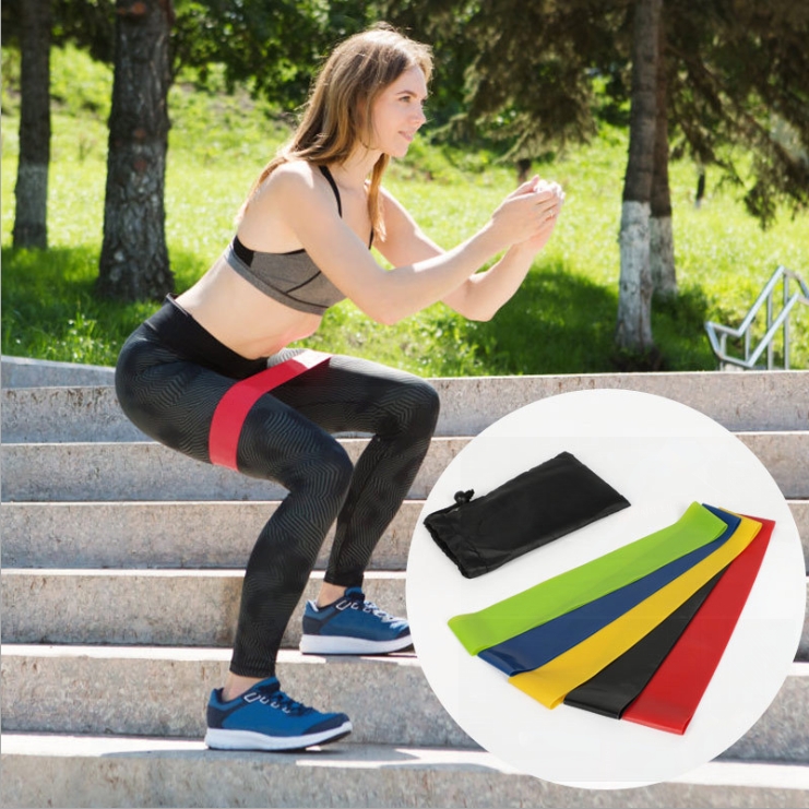 Bộ 5 dây Miniband kháng lực tập chân mông gym