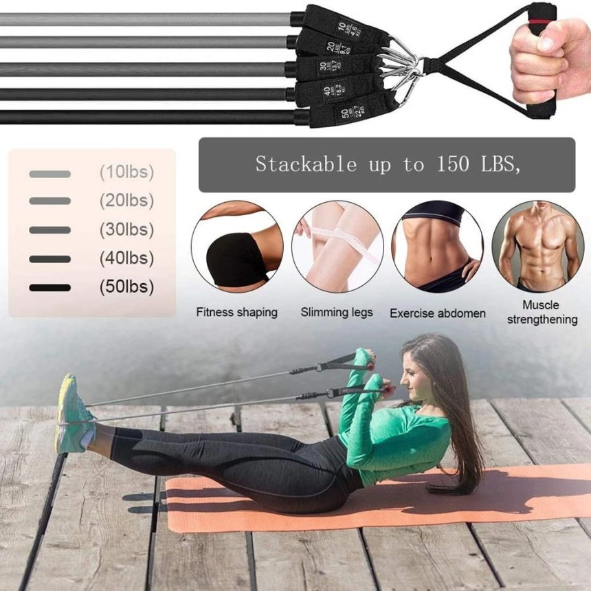 Bộ ngũ sắc cao cấp [Mủ cao su] Bộ dây kéo 125lbs và 150 lbs