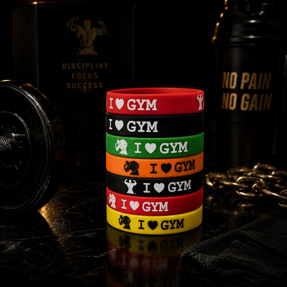 Siêu rẻ vòng đeo tay silicon I LOVE GYM